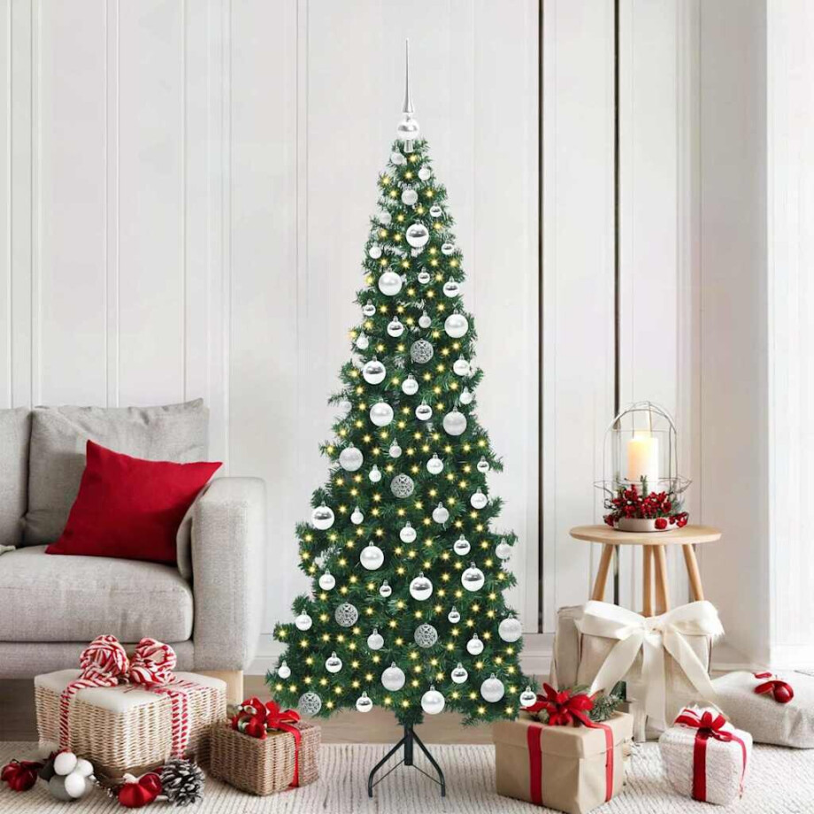 vidaXL Hoek Kunstkerstboom met 300 LED Groen 180 cm PVC en Metaal vidaXL Hoek Kunstkerstboom met 300 LED Groen 180 cm PVC en Metaal afbeelding 1