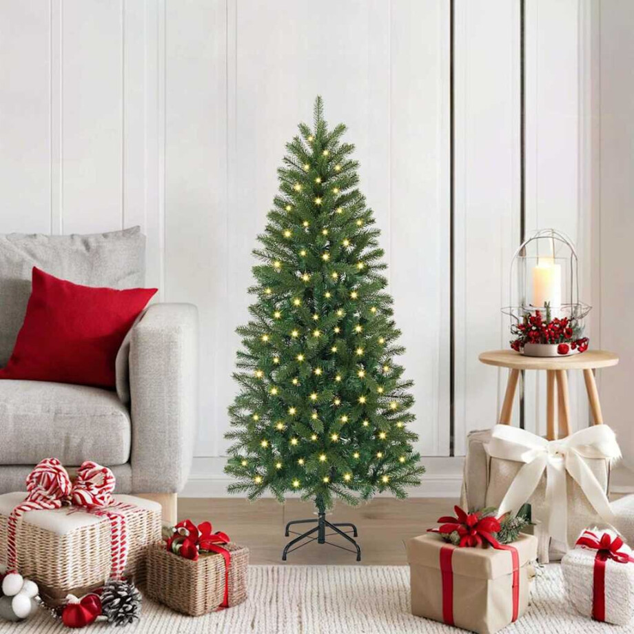 vidaXL Kunstkerstboom met 150 LED met standaard Groen 120 cm PE en PVC afbeelding 1