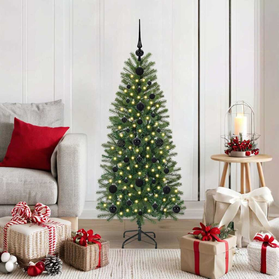 vidaXL Kunstkerstboom met 150 LED met standaard Groen 120 cm PE en PVC afbeelding 1
