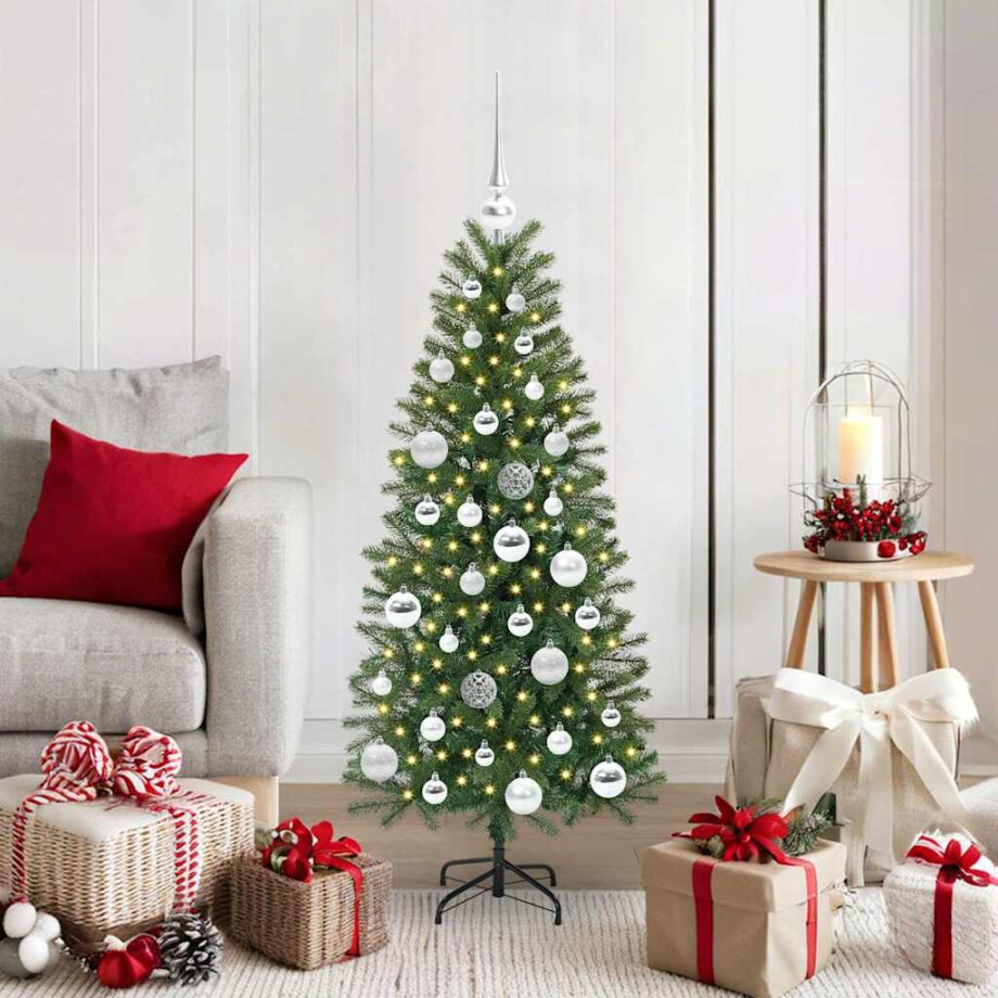 vidaXL Kunstkerstboom met 150 LED met standaard Groen 120 cm PE en PVC afbeelding 1