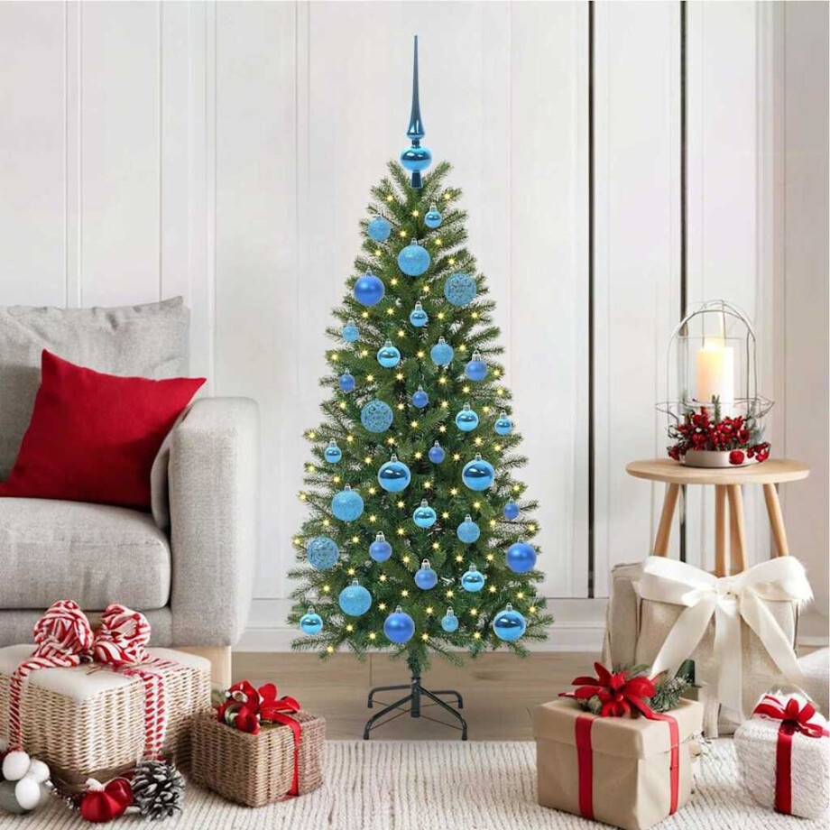 vidaXL Kunstkerstboom met 150 LED met standaard Groen 120 cm PE en PVC afbeelding 1
