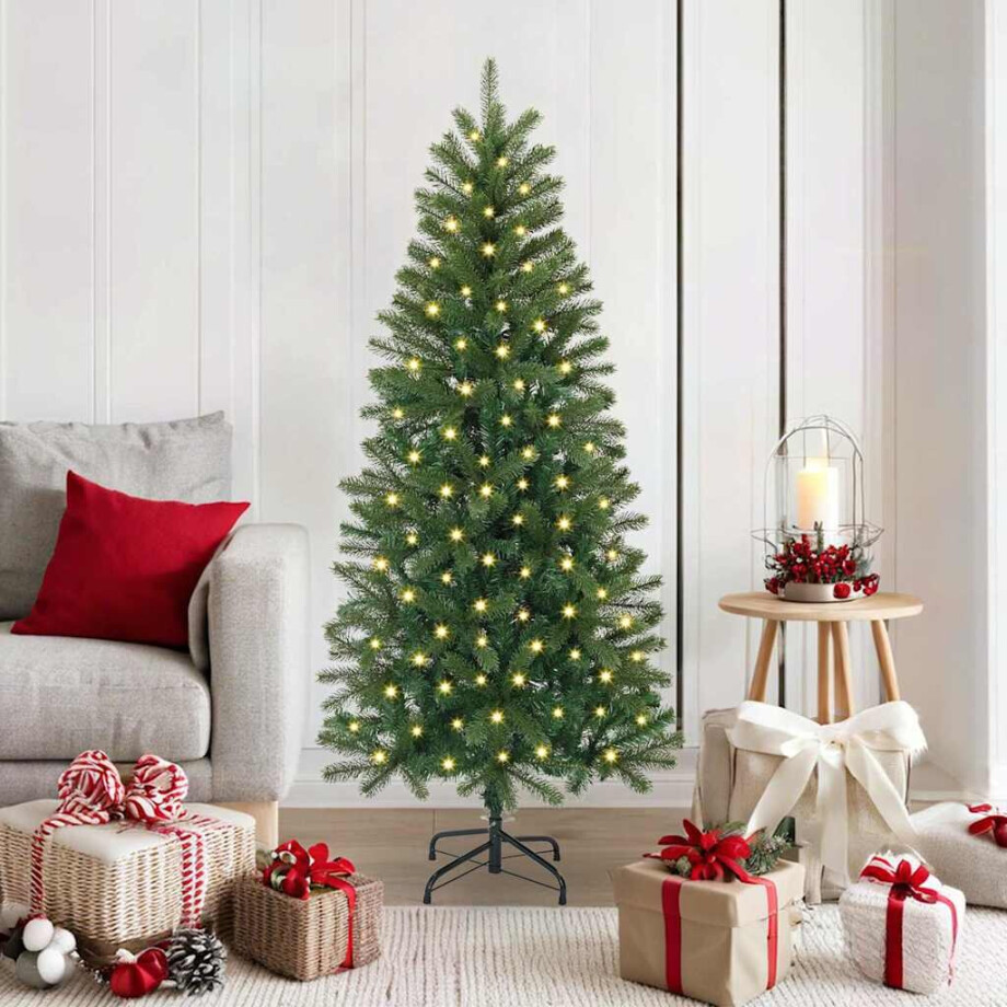 vidaXL Kunstkerstboom met 150 LED met standaard Groen 150 cm PE en PVC afbeelding 1