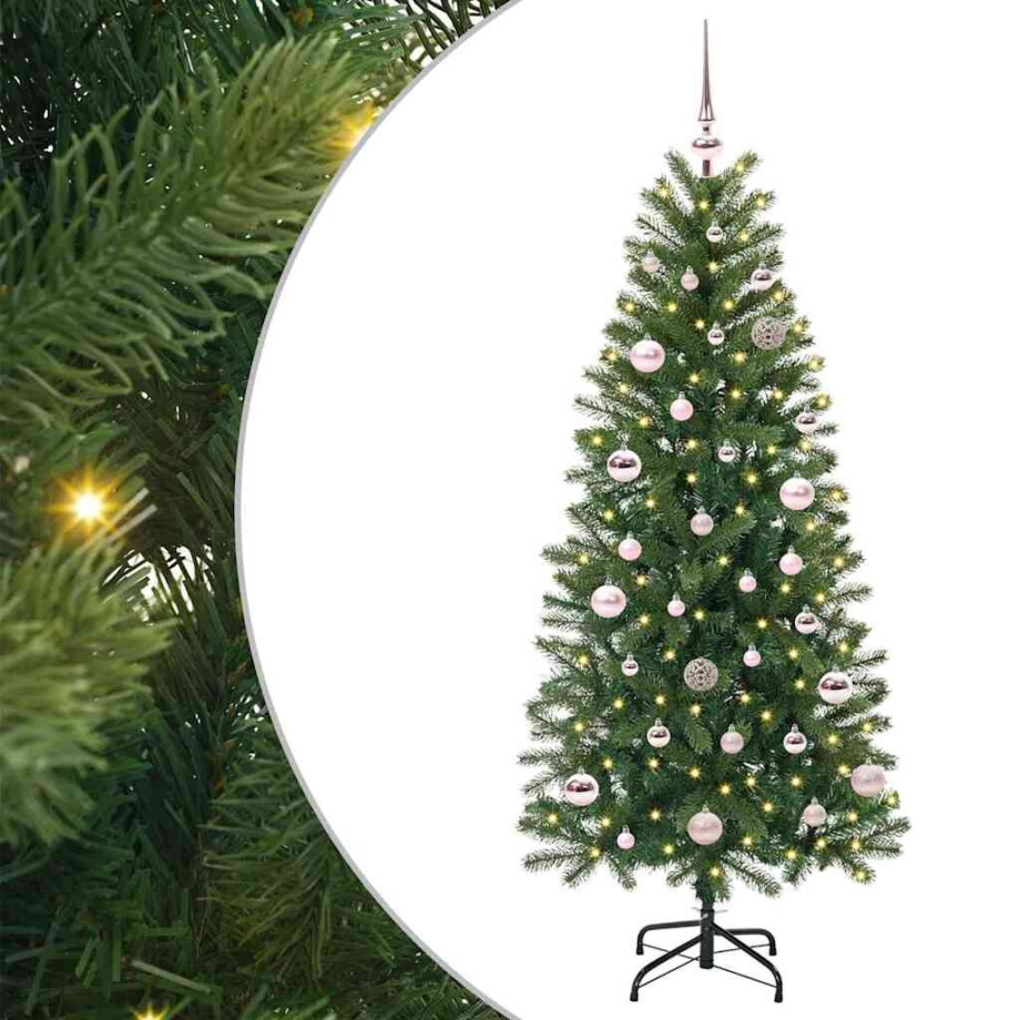 vidaXL Kunstkerstboom met 150 LED met standaard Groen 150 cm PE en PVC afbeelding 1