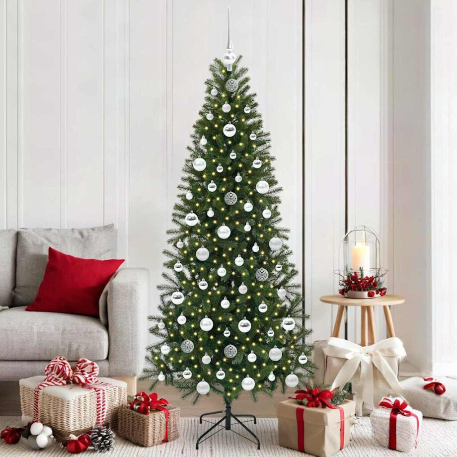 vidaXL Kunstkerstboom met 300 LED met standaard Groen 180 cm PE en PVC afbeelding 1