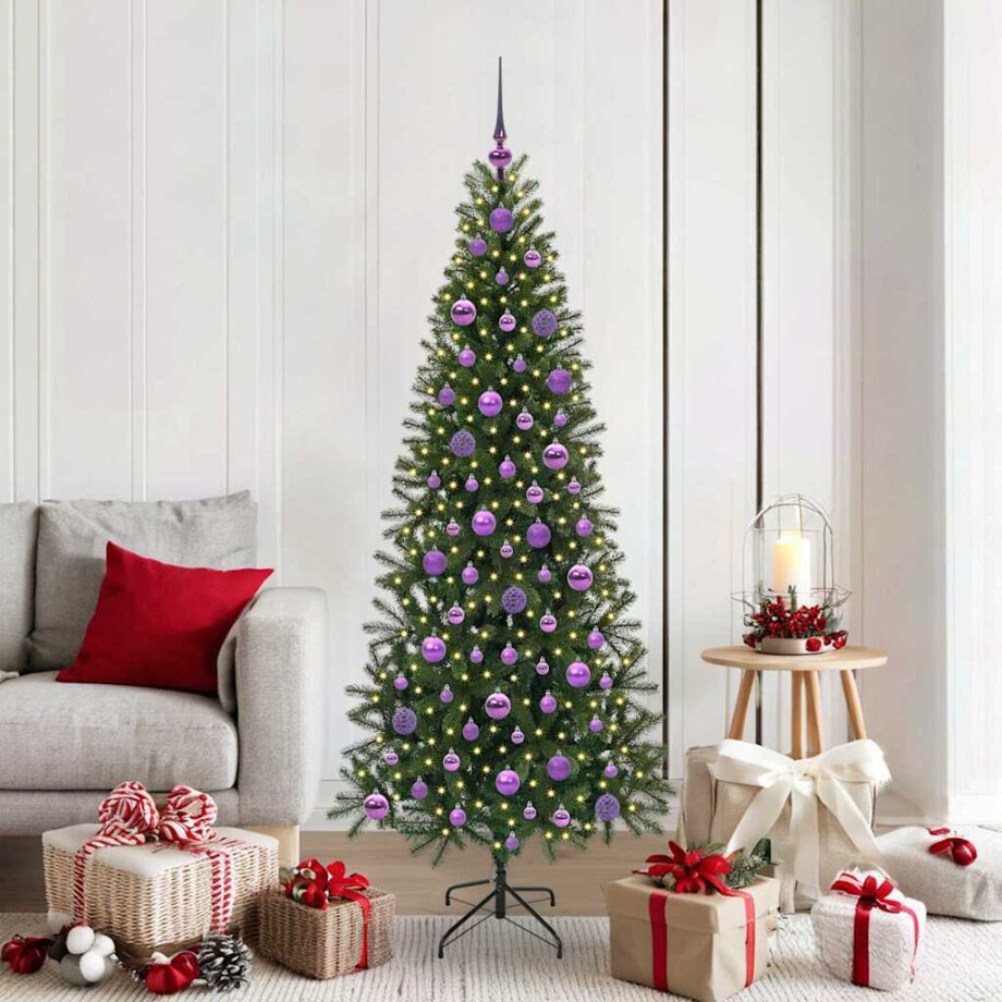 vidaXL Kunstkerstboom met 300 LED met standaard Groen 180 cm PE en PVC afbeelding 1