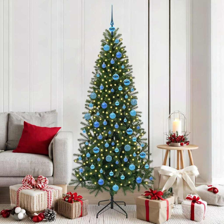 vidaXL Kunstkerstboom met 300 LED met standaard Groen 180 cm PE en PVC afbeelding 1