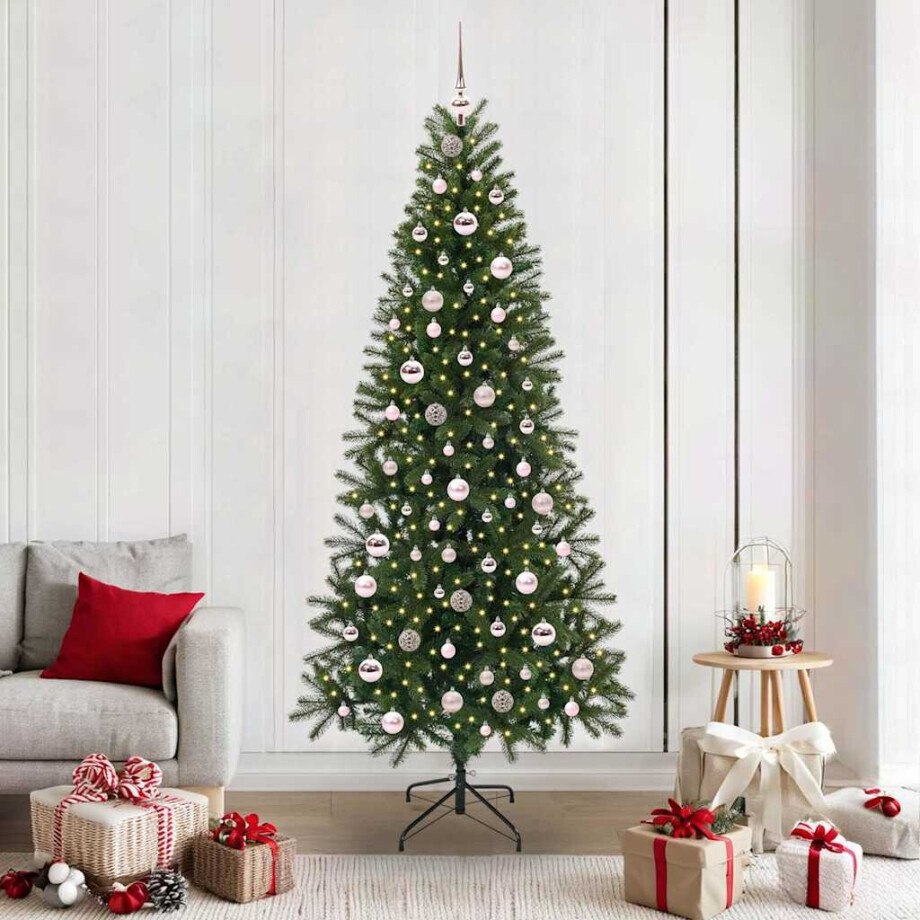 vidaXL Kunstkerstboom met 300 LED met standaard Groen 210 cm PE en PVC afbeelding 1