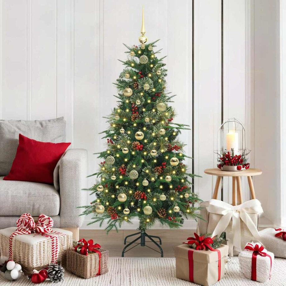vidaXL Kunstmatige Inklapbare Kerstboom Groen 150 cm PE en PVC vidaXL Kunstmatige Inklapbare Kerstboom Groen 150 cm PE en PVC afbeelding 1