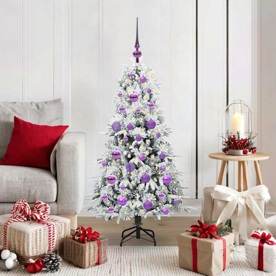 vidaXL Kunstmatige Inklapbare Kerstboom Wit 120 cm PE en PVC afbeelding 1