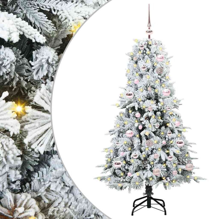 vidaXL Kunstmatige Inklapbare Kerstboom Wit 150 cm PE en PVC afbeelding 1