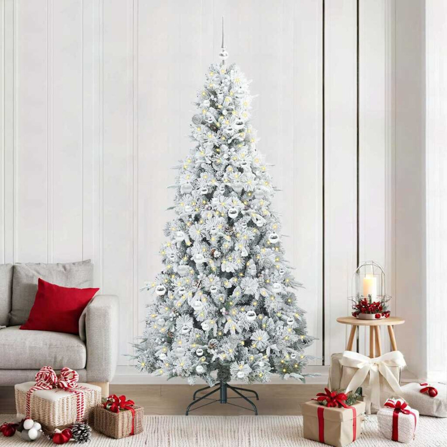 vidaXL Kunstmatige Inklapbare Kerstboom Wit 210 cm PE en PVC afbeelding 1