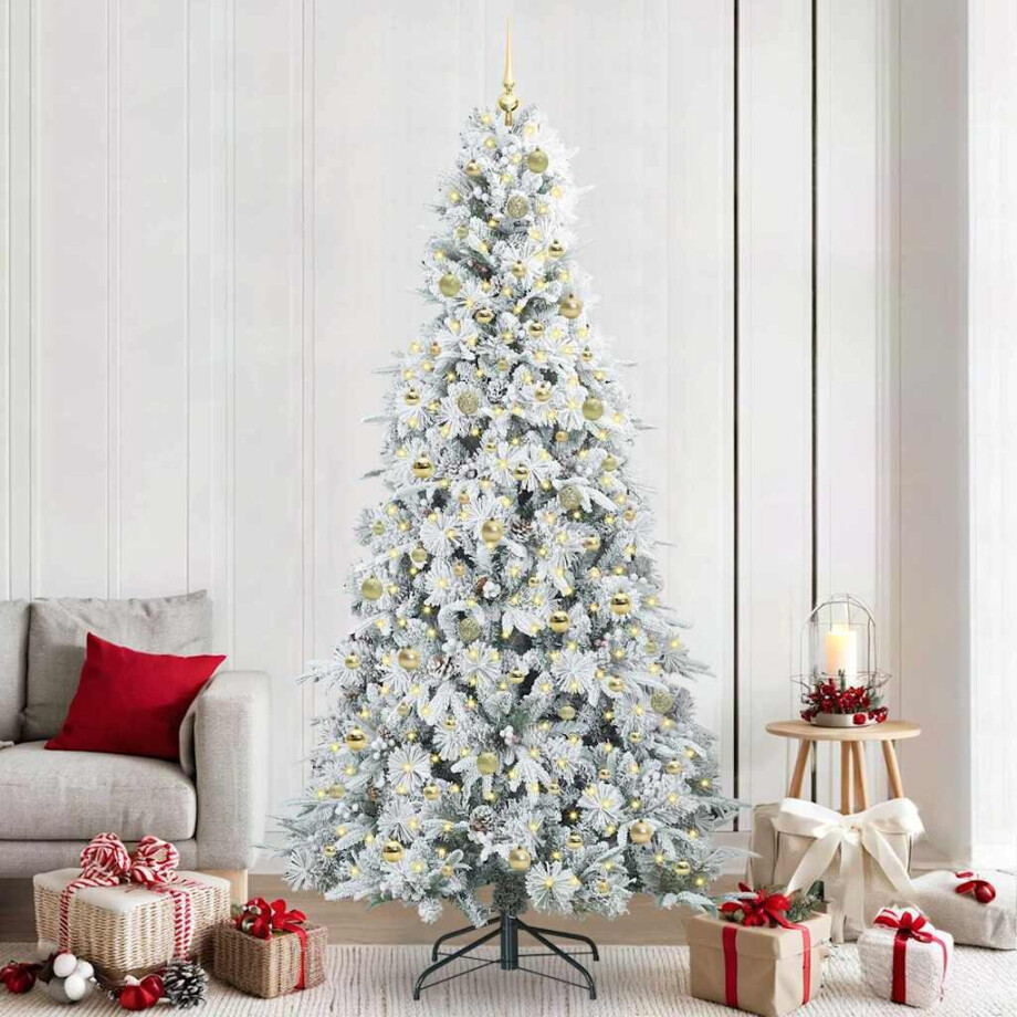 vidaXL Kunstmatige Inklapbare Kerstboom Wit 240 cm PE en PVC afbeelding 1