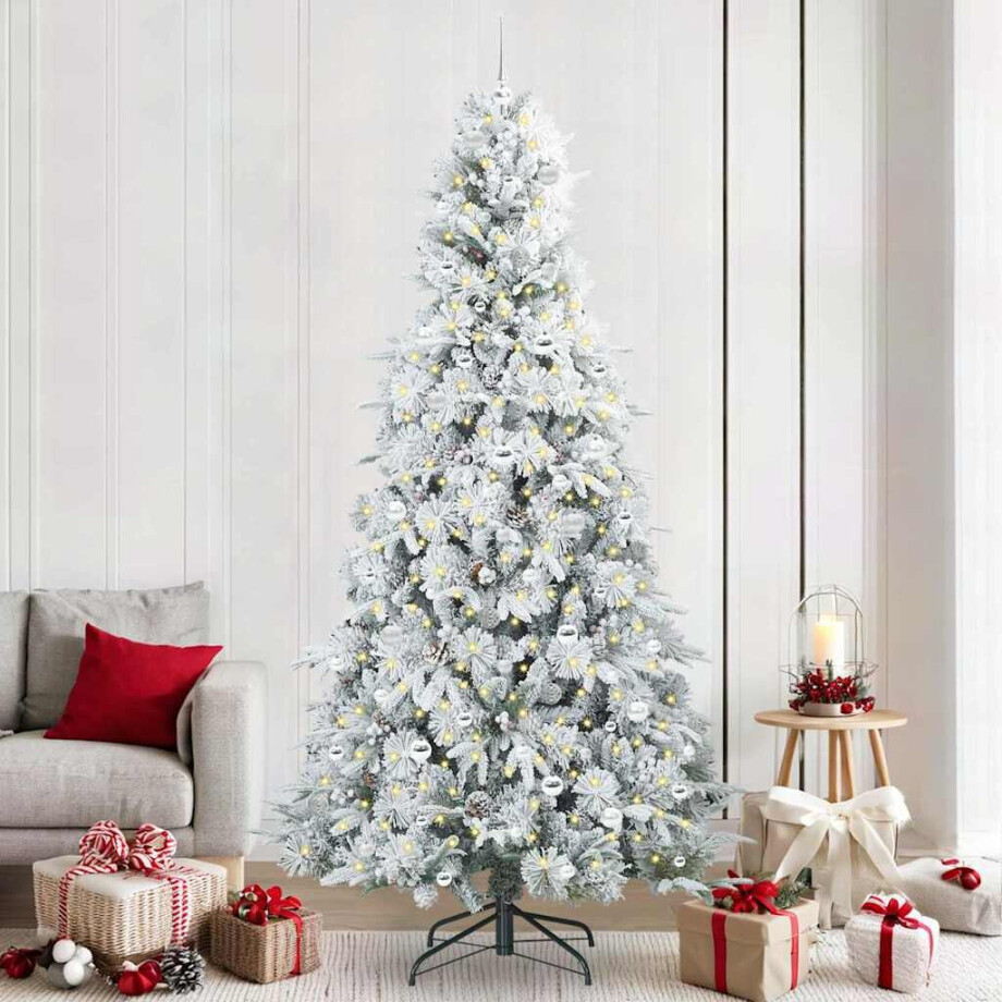 vidaXL Kunstmatige Inklapbare Kerstboom Wit 240 cm PE en PVC afbeelding 1