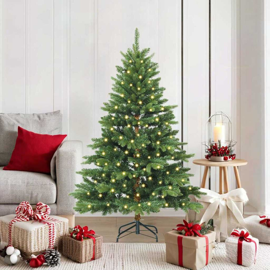 vidaXL Kunstkerstboom met 150 LED met standaard Groen 150 cm PE en PVC afbeelding 1