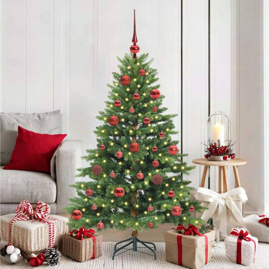 vidaXL Kunstkerstboom met 150 LED met standaard Groen 150 cm PE en PVC afbeelding 1