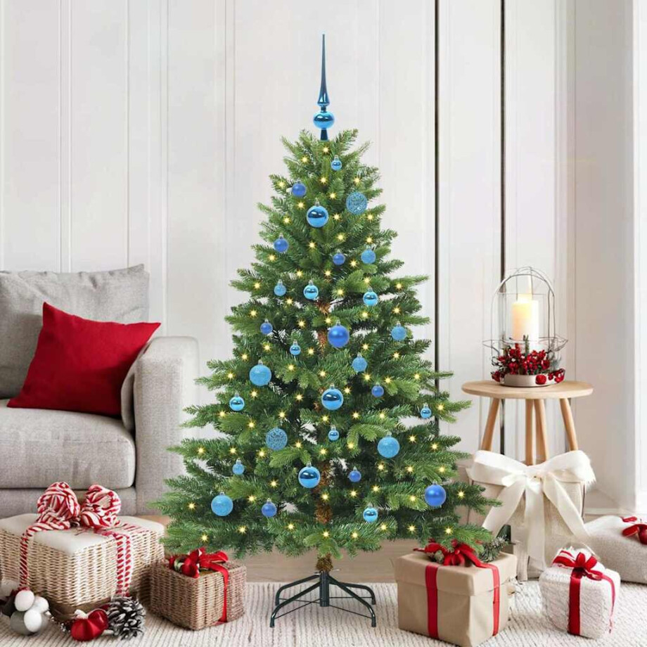 vidaXL Kunstkerstboom met 150 LED met standaard Groen 150 cm PE en PVC afbeelding 1