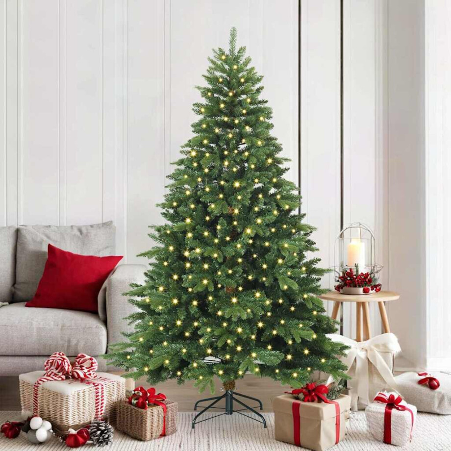vidaXL Kunstkerstboom met 300 LED met standaard Groen 180 cm PE en PVC afbeelding 1