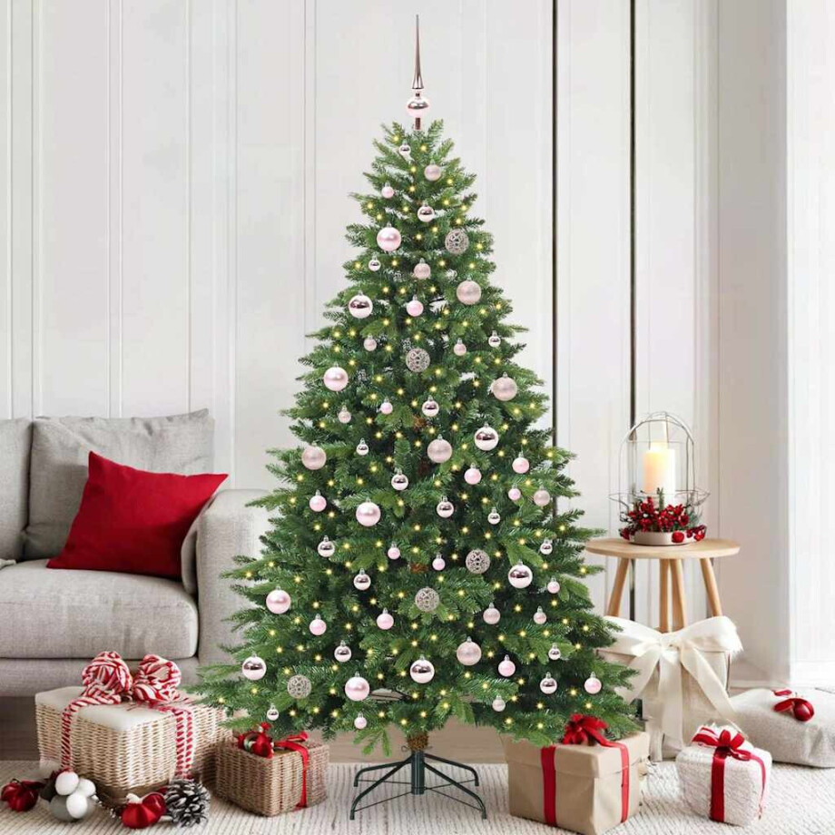 vidaXL Kunstkerstboom met 300 LED met standaard Groen 180 cm PE en PVC afbeelding 1