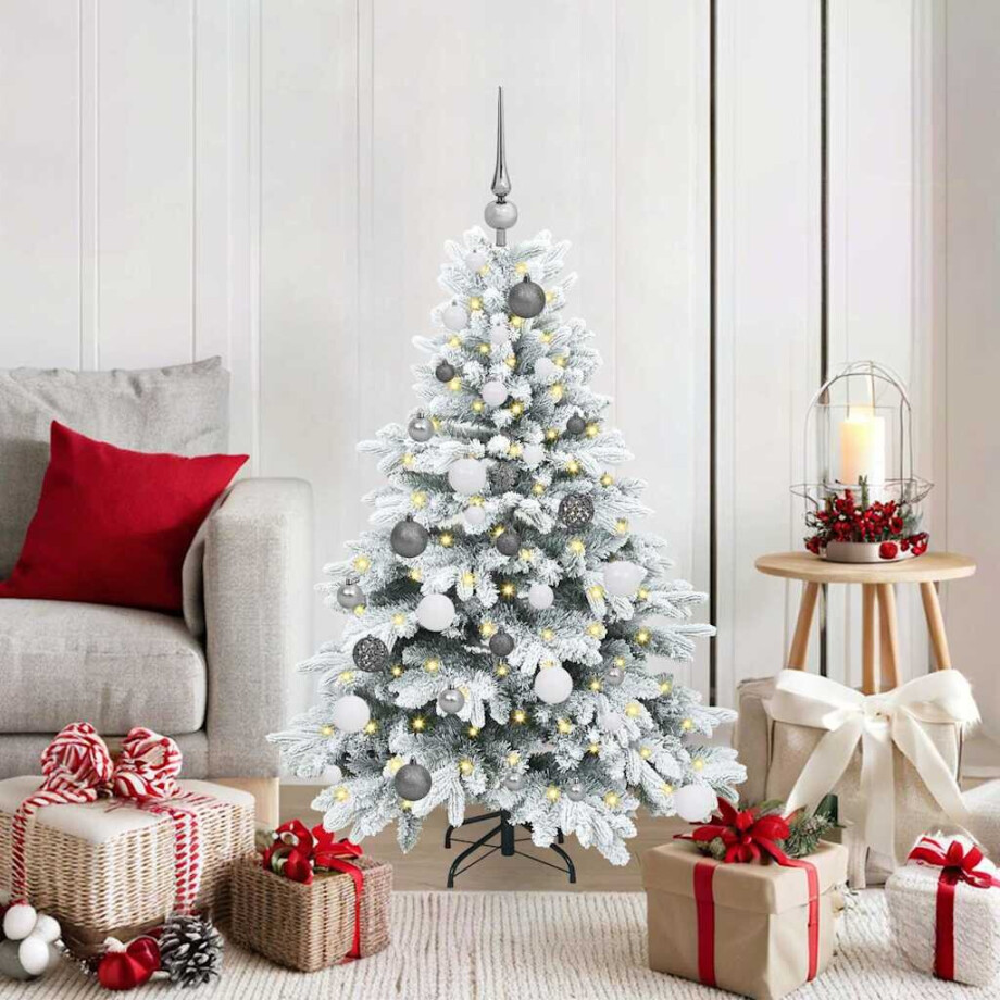 vidaXL Kunstkerstboom met 150 LED met standaard Wit 120 cm PE en PVC afbeelding 1