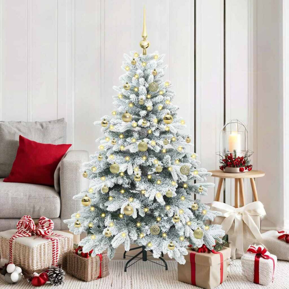 vidaXL Kunstkerstboom met 150 LED met standaard Wit 150 cm PE en PVC vidaXL Kunstkerstboom met 150 LED met standaard Wit 150 cm PE en PVC afbeelding 1
