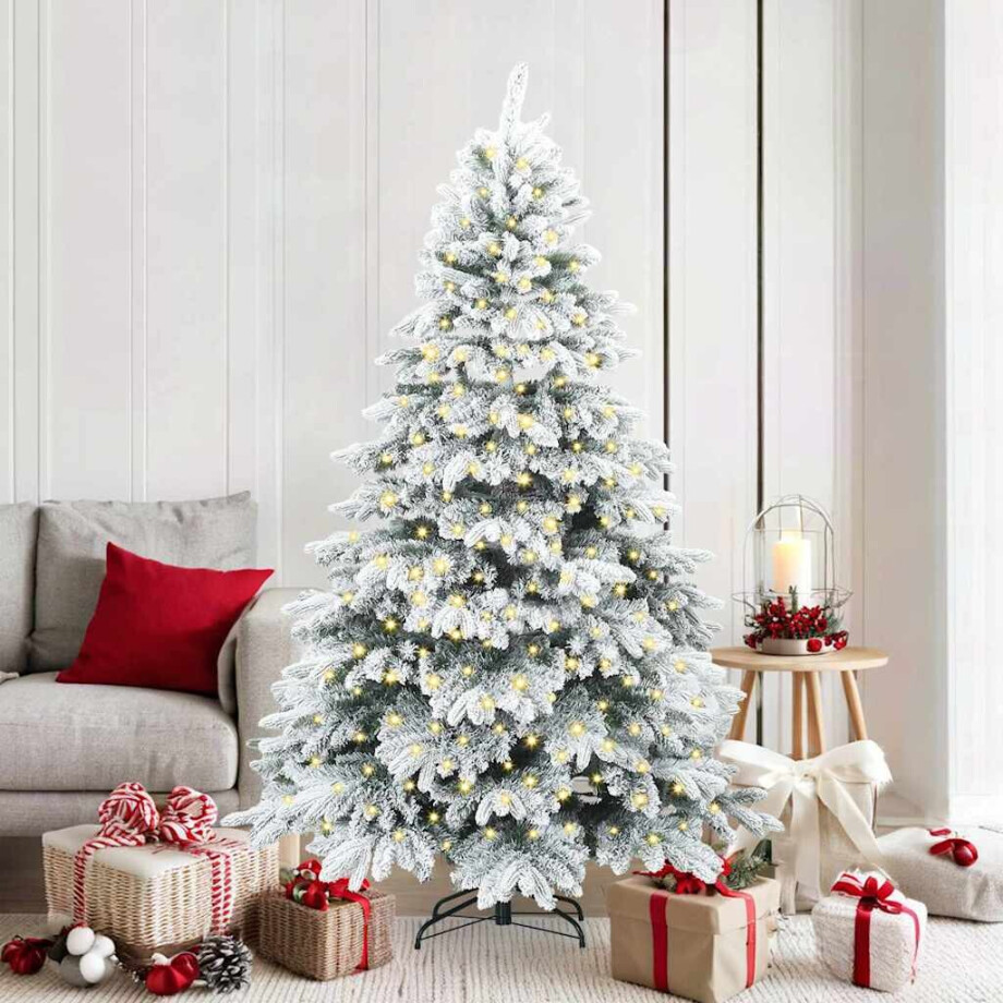 vidaXL Kunstkerstboom met 300 LED met standaard Groen 180 cm PE en PVC afbeelding 1