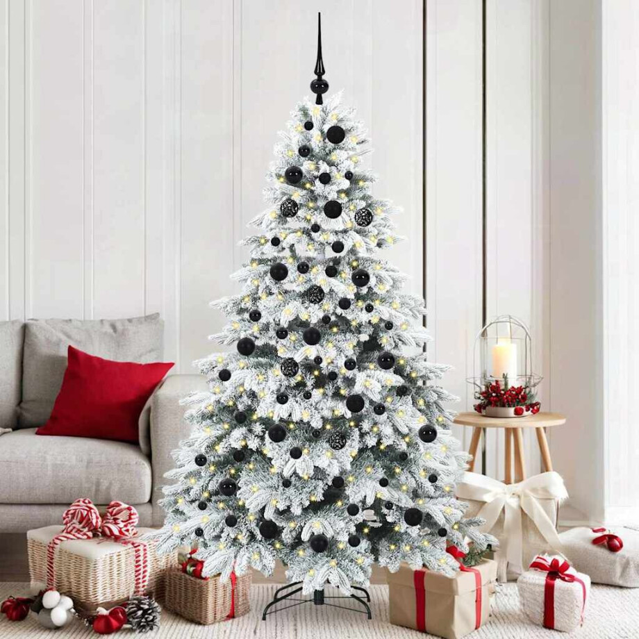 vidaXL Kunstkerstboom met 300 LED met standaard Groen 180 cm PE en PVC afbeelding 1