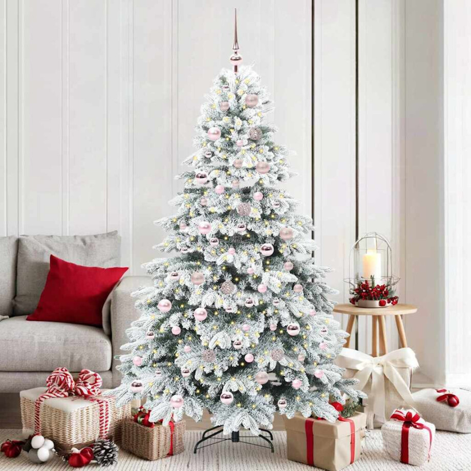 vidaXL Kunstkerstboom met 300 LED met standaard Wit 180 cm PE en PVC vidaXL Kunstkerstboom met 300 LED met standaard Wit 180 cm PE en PVC afbeelding 1