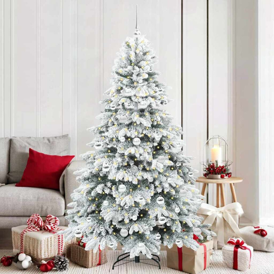 vidaXL Kunstkerstboom met 300 LED met standaard Wit 180 cm PE en PVC vidaXL Kunstkerstboom met 300 LED met standaard Wit 180 cm PE en PVC afbeelding 1