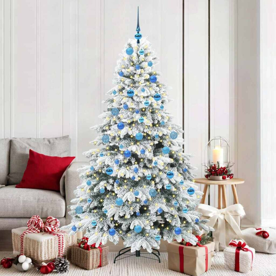 vidaXL Kunstkerstboom met 300 LED met standaard Wit 180 cm PE en PVC vidaXL Kunstkerstboom met 300 LED met standaard Wit 180 cm PE en PVC afbeelding 1
