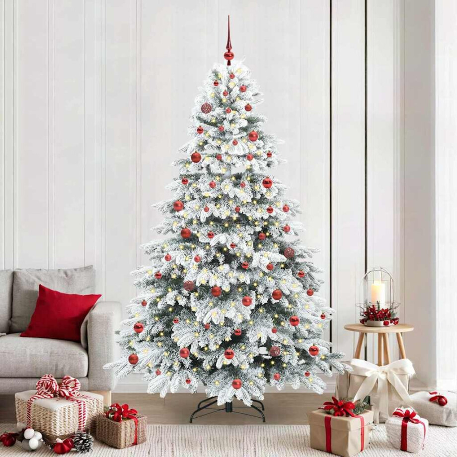 vidaXL Kunstkerstboom met 300 LED met standaard Wit 210 cm PE en PVC vidaXL Kunstkerstboom met 300 LED met standaard Wit 210 cm PE en PVC afbeelding 1