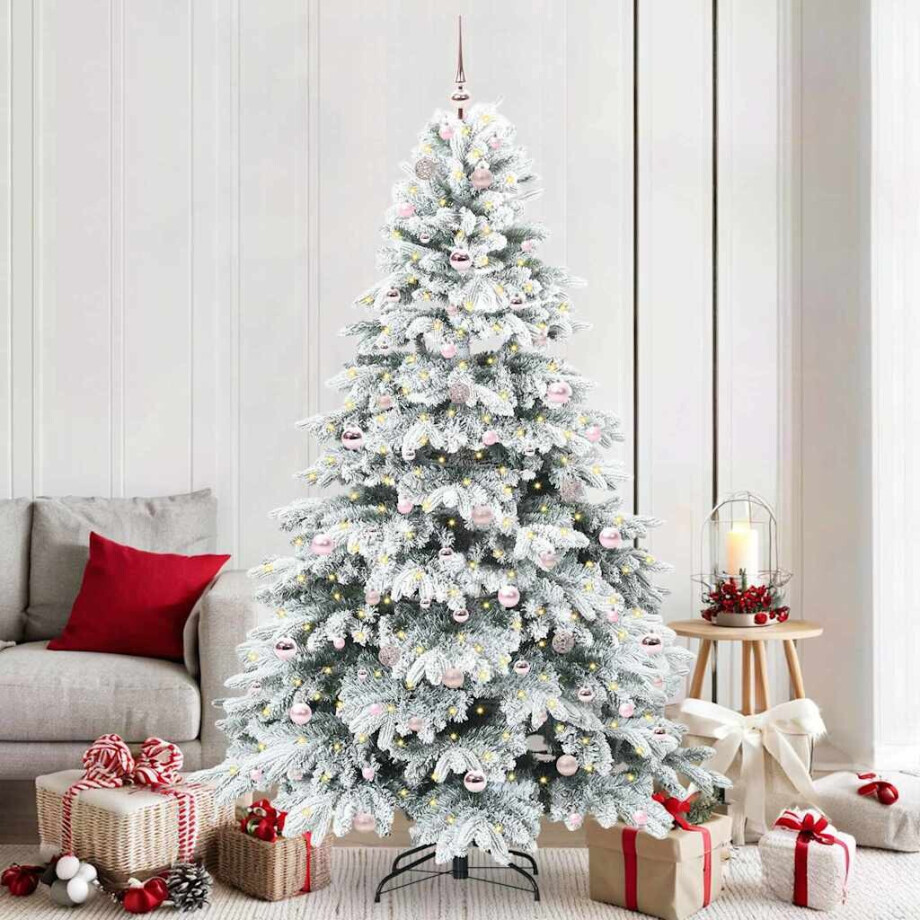 vidaXL Kunstkerstboom met 300 LED met standaard Wit 210 cm PE en PVC vidaXL Kunstkerstboom met 300 LED met standaard Wit 210 cm PE en PVC afbeelding 1