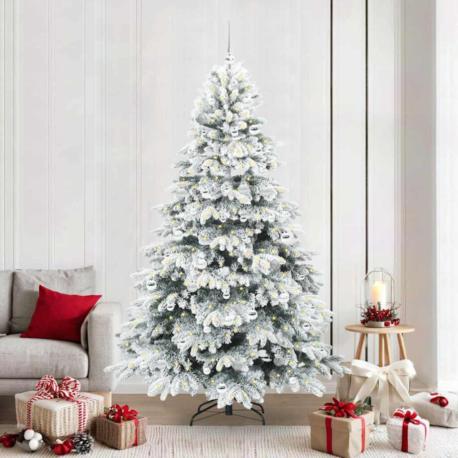 vidaXL Kunstkerstboom met 300 LED met standaard Wit 210 cm PE en PVC vidaXL Kunstkerstboom met 300 LED met standaard Wit 210 cm PE en PVC afbeelding 1
