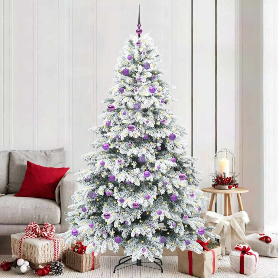 vidaXL Kunstkerstboom met 300 LED met standaard Wit 210 cm PE en PVC vidaXL Kunstkerstboom met 300 LED met standaard Wit 210 cm PE en PVC afbeelding 1