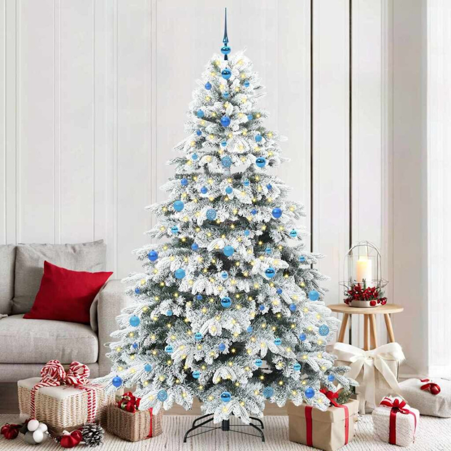 vidaXL Kunstkerstboom met 300 LED met standaard Wit 210 cm PE en PVC vidaXL Kunstkerstboom met 300 LED met standaard Wit 210 cm PE en PVC afbeelding 1