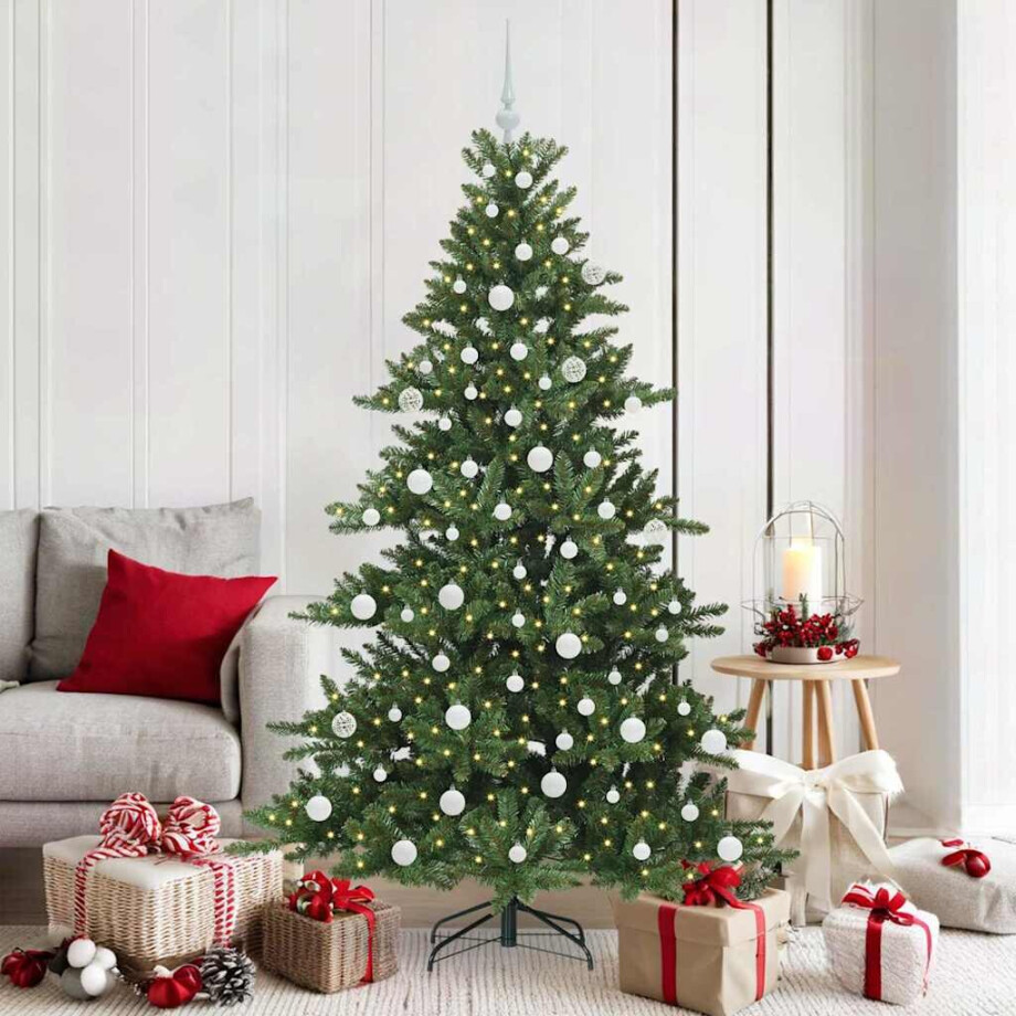 vidaXL Kunstmatige Inklapbare Kerstboom met 300 LED Groen 180 cm PVC afbeelding 1