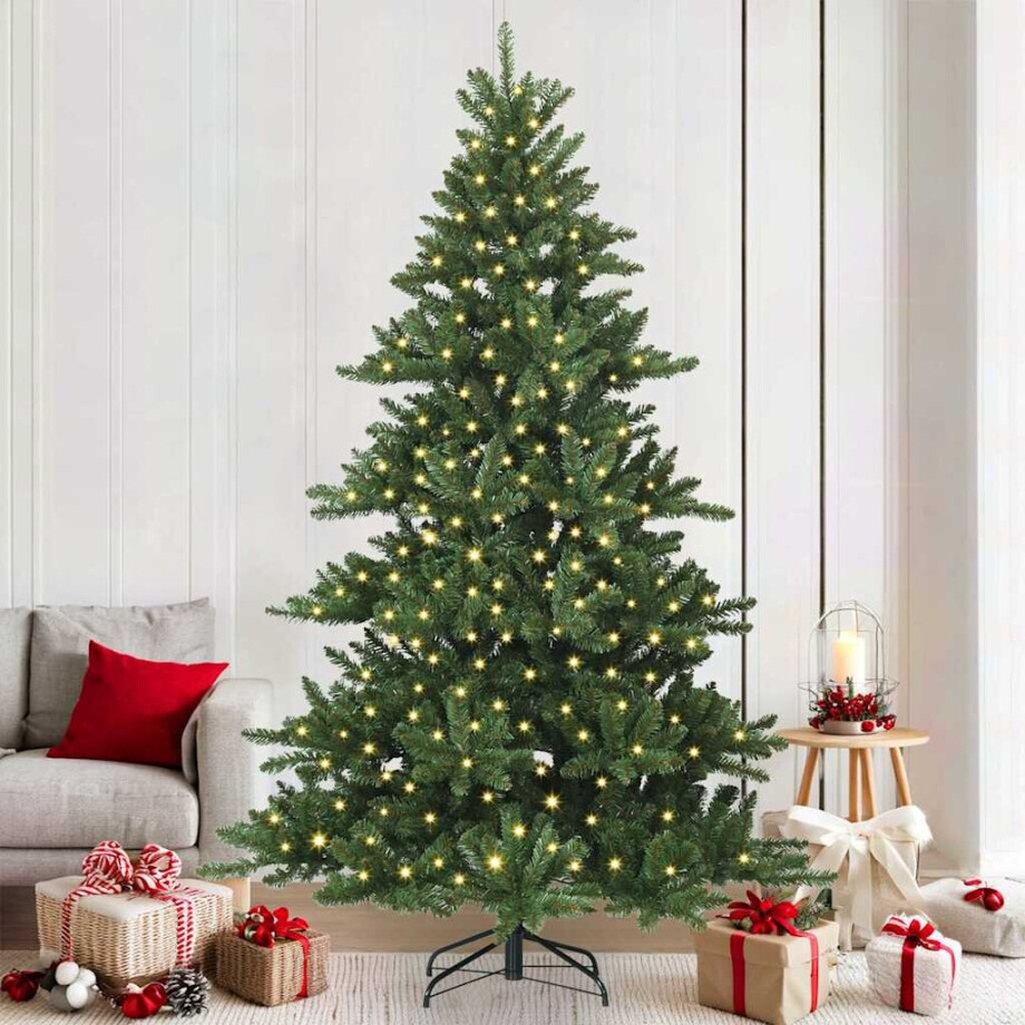 vidaXL Kunstmatige Inklapbare Kerstboom met 300 LED's Groen 210 cm PVC vidaXL Kunstmatige Inklapbare Kerstboom met 300 LED's Groen 210 cm PVC afbeelding 1