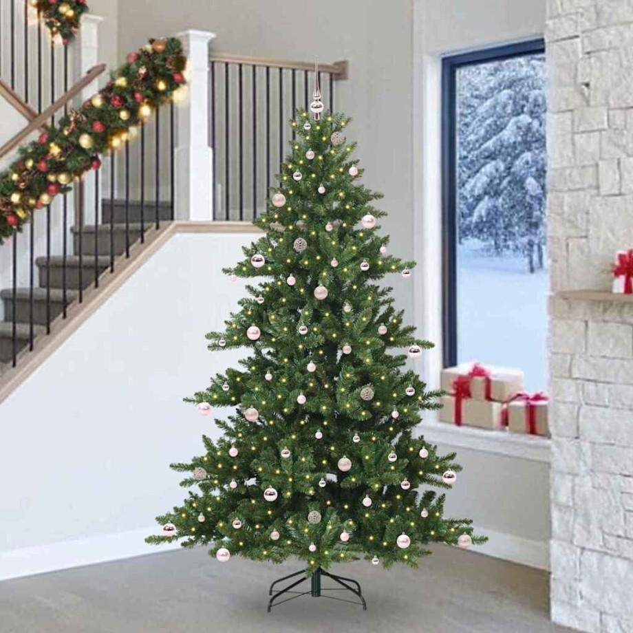 vidaXL Kunstmatige Inklapbare Kerstboom with LEDs 240cm PVC vidaXL Kunstmatige Inklapbare Kerstboom with LEDs 240cm PVC afbeelding 1