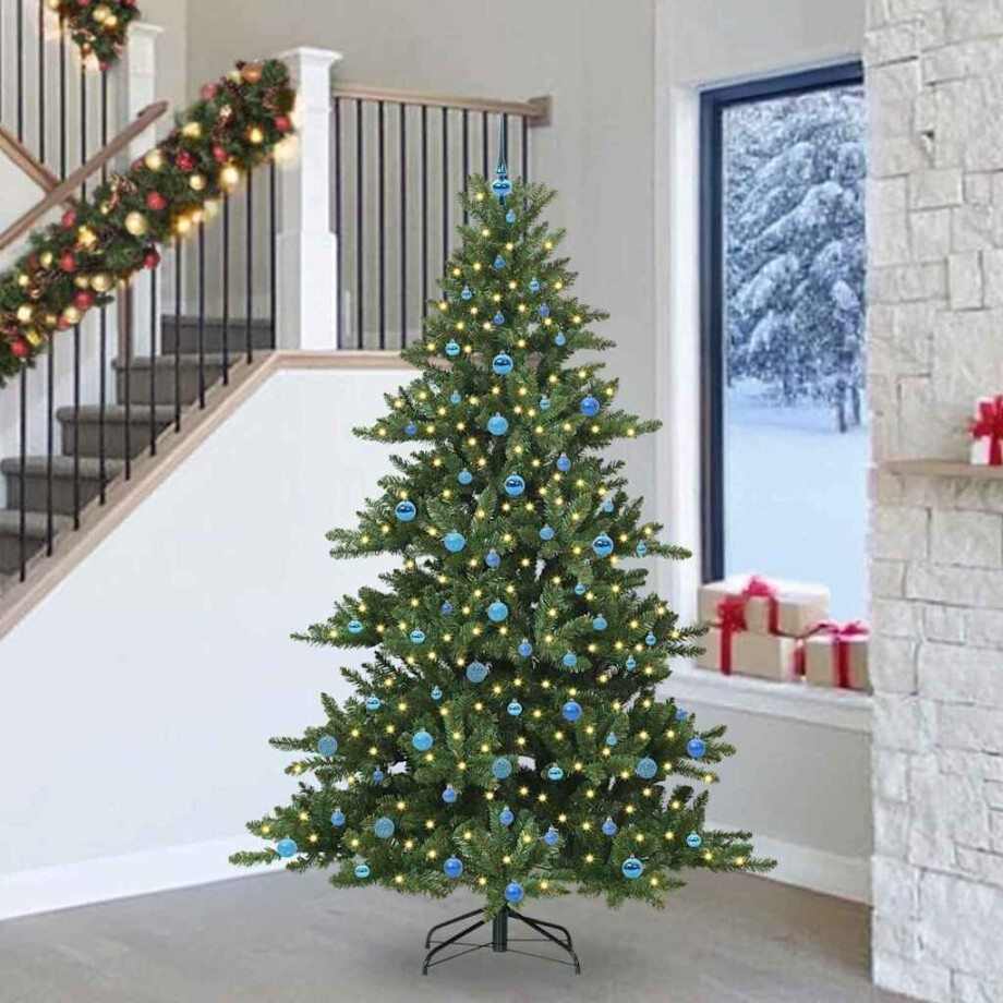 vidaXL Kunstmatige Inklapbare Kerstboom with LEDs 240cm PVC vidaXL Kunstmatige Inklapbare Kerstboom with LEDs 240cm PVC afbeelding 1