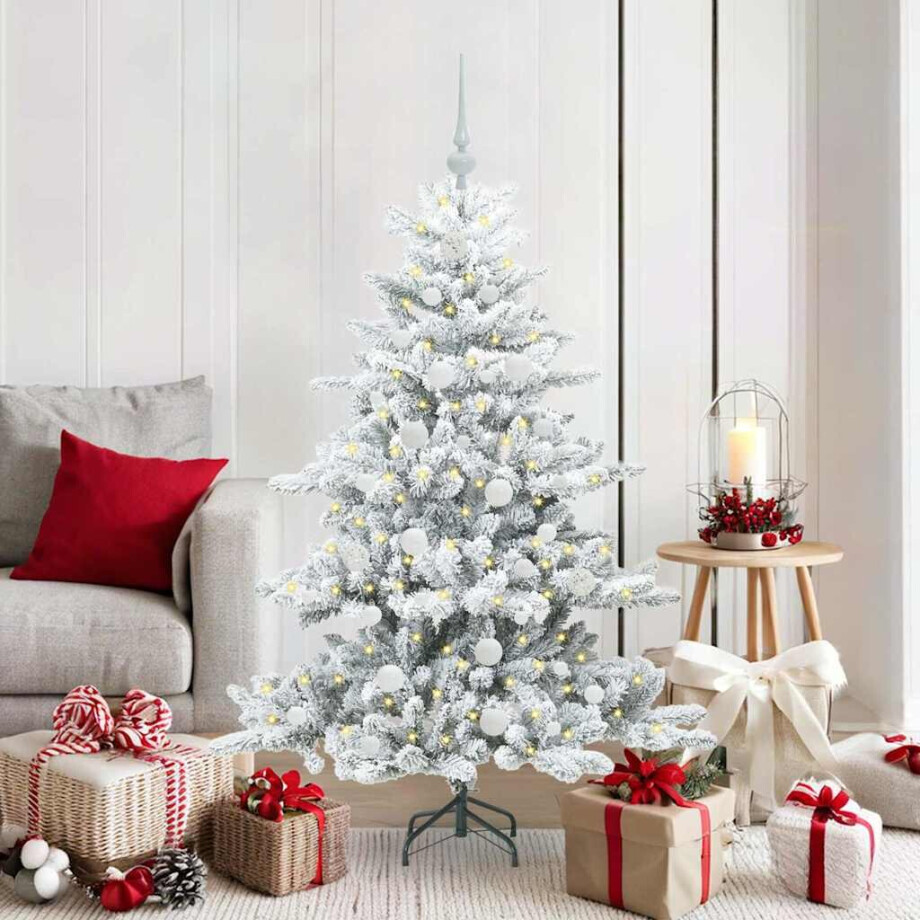 vidaXL Kunstmatige Inklapbare Kerstboom Wit 150 cm PVC en staal vidaXL Kunstmatige Inklapbare Kerstboom Wit 150 cm PVC en staal afbeelding 1