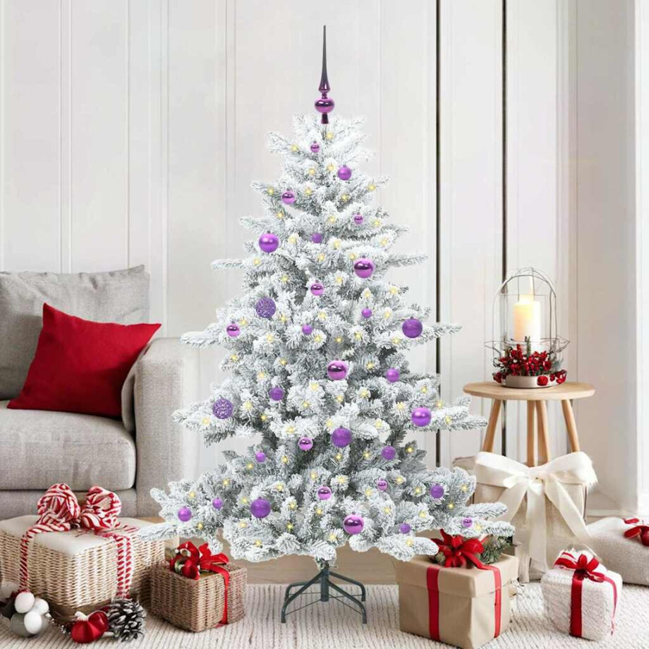 vidaXL Kunstmatige Inklapbare Kerstboom met 150 LED Wit 150 cm PVC afbeelding 1