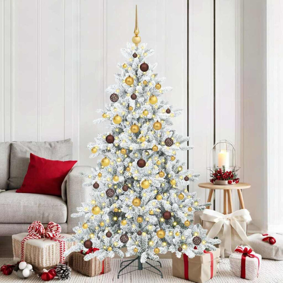 vidaXL Kunstmatige Inklapbare Kerstboom Wit 180 cm PVC en staal afbeelding 1
