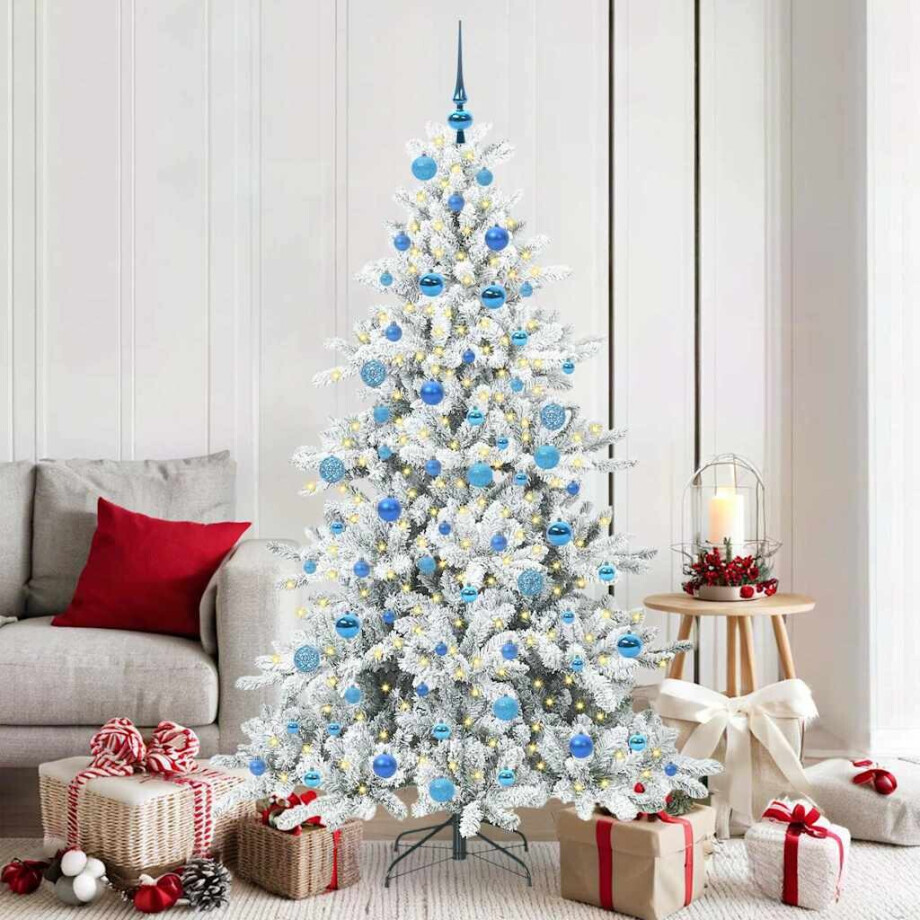 vidaXL Kunstmatige Inklapbare Kerstboom met 300 LED Wit 180 cm PVC afbeelding 1