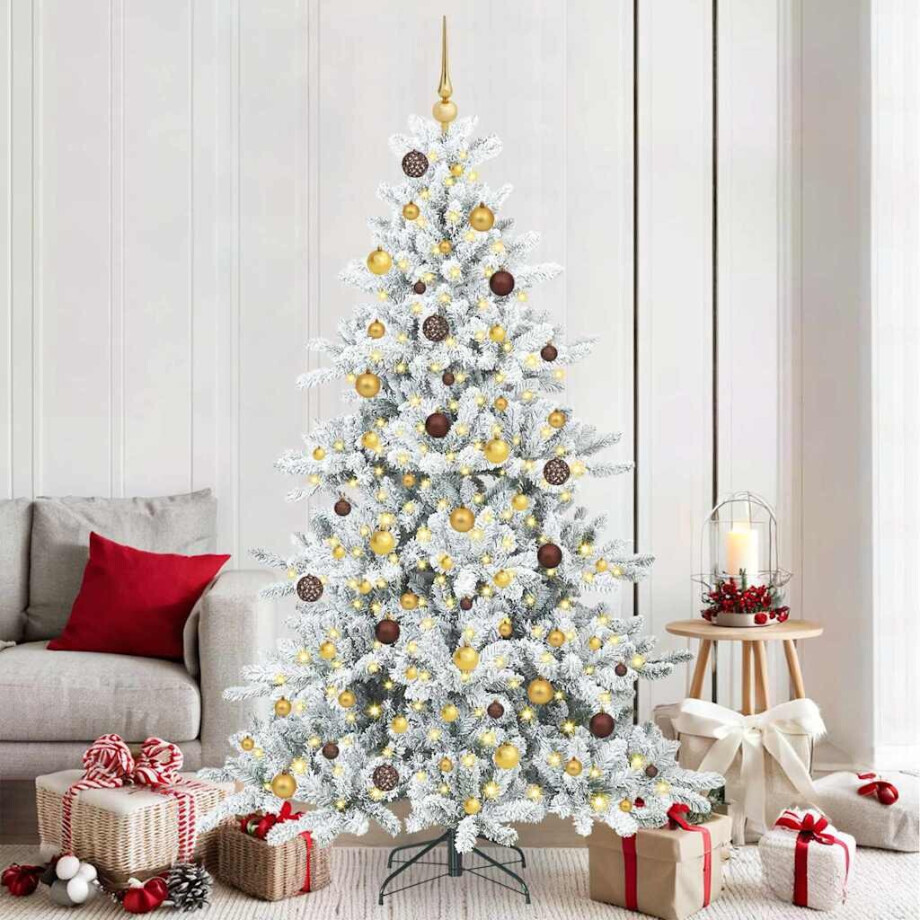 vidaXL Kunstmatige Inklapbare Kerstboom Wit 210 cm PVC en staal vidaXL Kunstmatige Inklapbare Kerstboom Wit 210 cm PVC en staal afbeelding 1