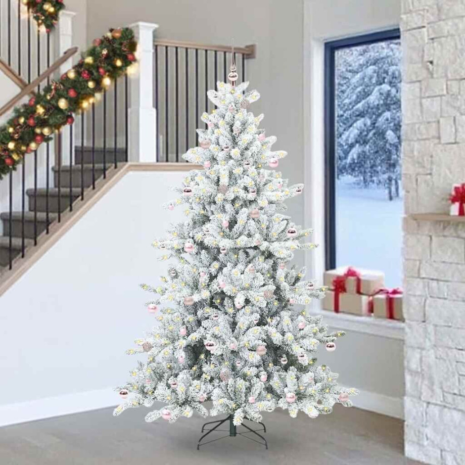 vidaXL Kunstmatige Inklapbare Kerstboom with LEDs 240cm PVC afbeelding 1