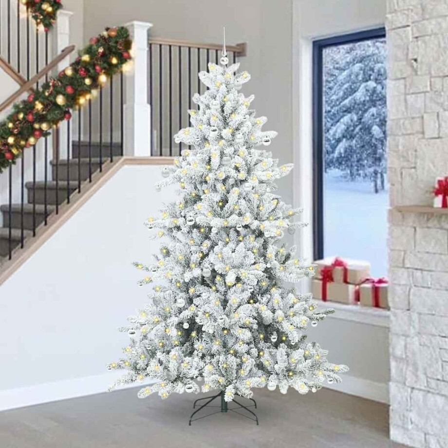vidaXL Kunstmatige Inklapbare Kerstboom with LEDs 240cm PVC afbeelding 1