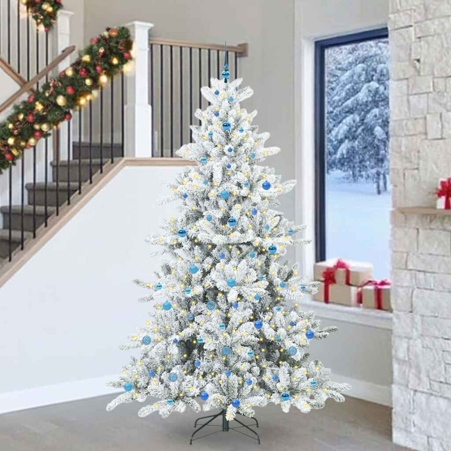 vidaXL Kunstmatige Inklapbare Kerstboom with LEDs 240cm PVC afbeelding 1