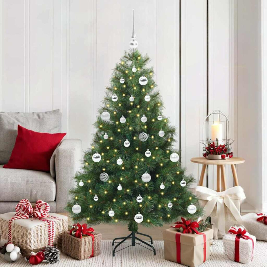 vidaXL Kunstkerstboom met 150 LED met standaard Groen 150 cm PE en PVC afbeelding 1