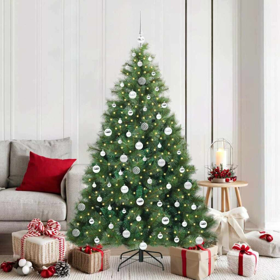vidaXL Kunstkerstboom met 300 LED met standaard Groen 180 cm PE en PVC vidaXL Kunstkerstboom met 300 LED met standaard Groen 180 cm PE en PVC afbeelding 1