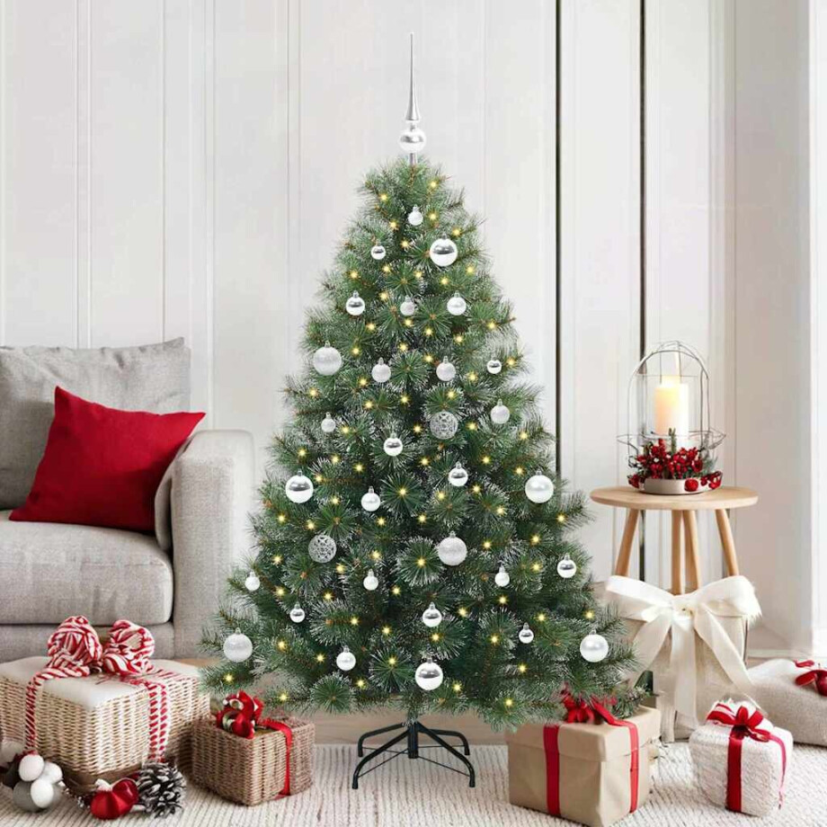 vidaXL Kunstkerstboom met 150 LED met standaard Groen 150 cm PE en PVC afbeelding 1