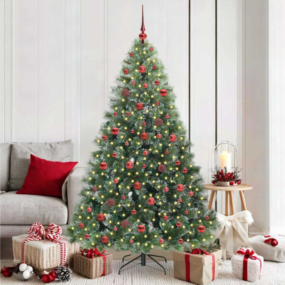vidaXL Kunstkerstboom met 300 LED met standaard Groen 180 cm PE en PVC afbeelding 1